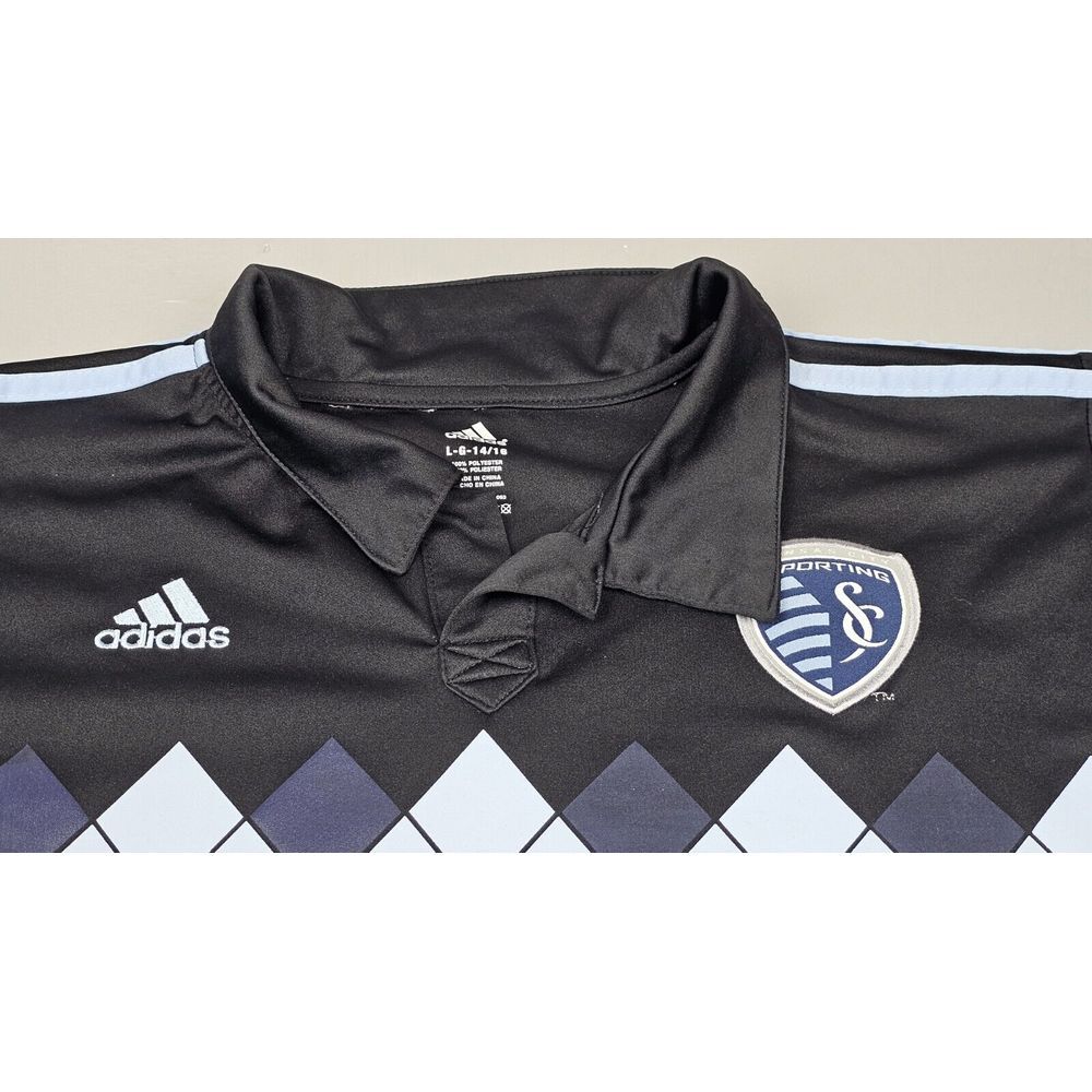Adidas Sporting KC Soccer‎ Jersey Youth Large. 2013/2014 3rd Formotion Argyle. - Picture 4 of 7